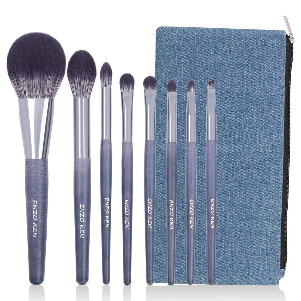 Blue Professional Natural Bristle Badger Hair Makeup Brushes Set With Case